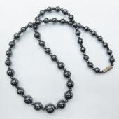 Black Necklace Hematite Round Beads  String 18inch